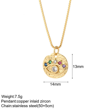 Heart Evil Blue Eye Sun Necklace for Women Cute Dog Bee Elephant Gold Color Pendant Woman's Collars Long Stainless Steel Chains