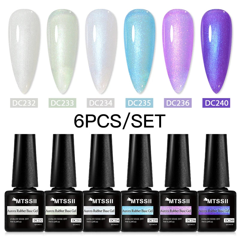 6PCS/SET Glitter Bright Pink Peach Gel Nail Polish Kit Spring Colorful Semi Permanent Soak Off Art UV Gel Varnish For Manicure ZH23592
