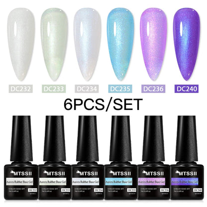 6PCS/SET Glitter Bright Pink Peach Gel Nail Polish Kit Spring Colorful Semi Permanent Soak Off Art UV Gel Varnish For Manicure ZH23592