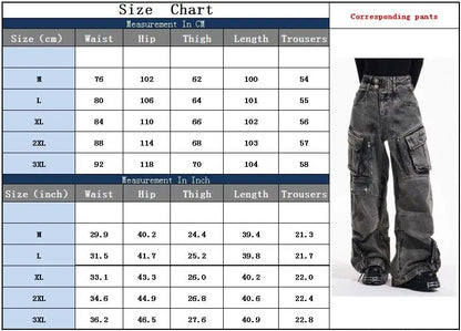 Trashy Y2K 2000S Streetwear Vintage Grey Baggy Pleated Cargo Jeans Pants For Women Clothing Multi Pockets Wide Leg Lady Trousers