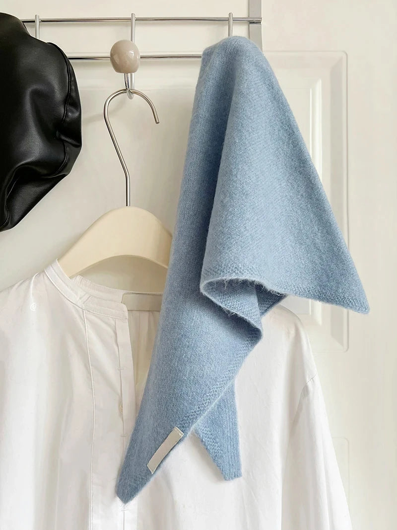 British Korean Style Niche Wool Knitted Triangular Scarf Women Headscarf Knitted Scarf Multi-functional Warm Knitted Scarf Badiee Stylez