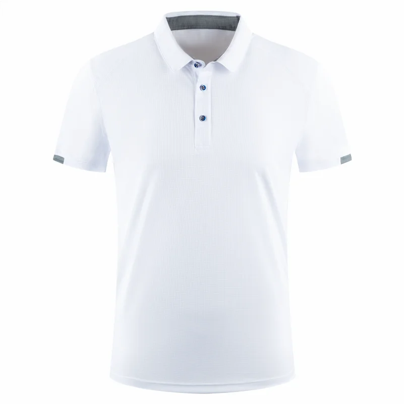 8 Colors Quick-Drying Breathable Sports Polo Shirt Custom Logo Print Embroidery Design Company Brand Tops S-4xl White