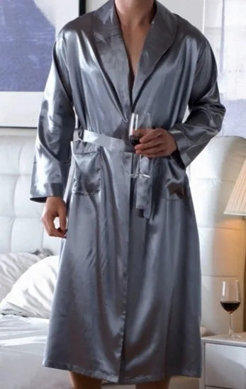 King And Queen Satin Robes Set Couple Couples Robes Mr. And Mrs. Kimono for Bride Kimonos Mr and Mrs Personalized Robes man-grey