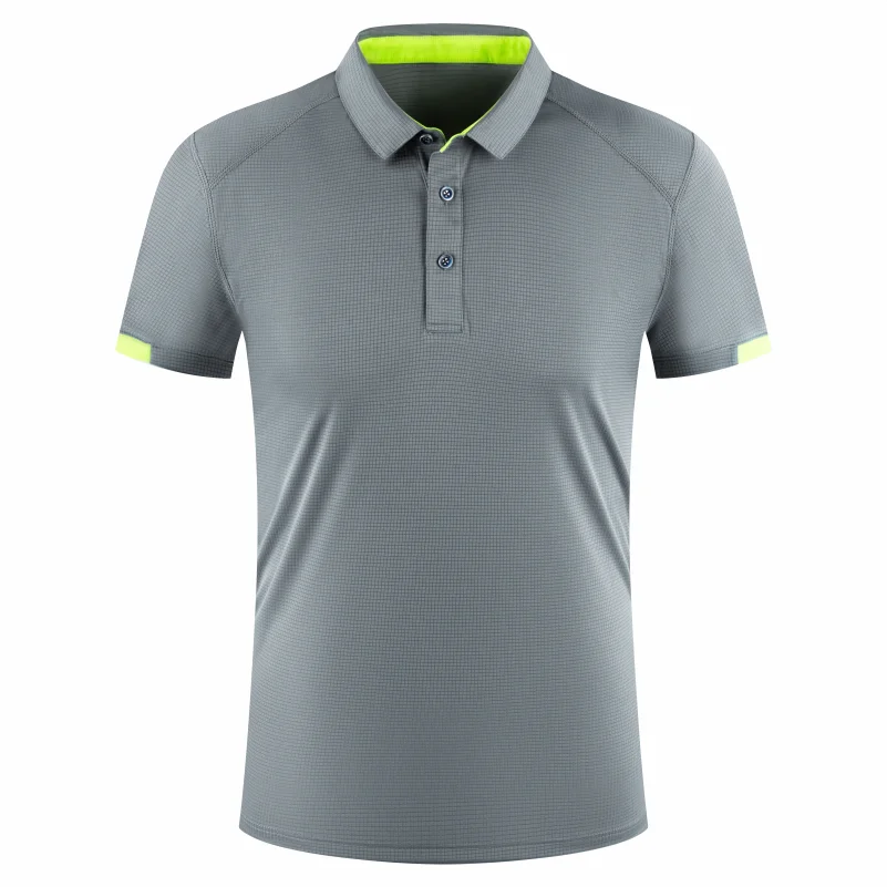 8 Colors Quick-Drying Breathable Sports Polo Shirt Custom Logo Print Embroidery Design Company Brand Tops S-4xl Gray