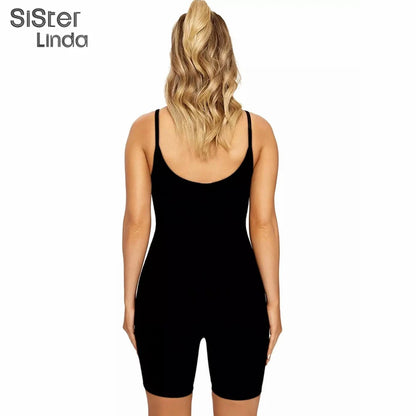 Sisterlinda Sexy Backless Sleeveless Black Playsuits Womens Elastic Soft Casual Wear Short Rompers Jog Sportswear Bodysuits 2020