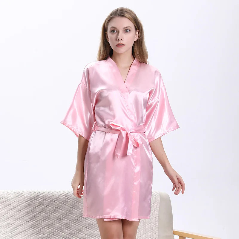 King And Queen Satin Robes Set Couple Couples Robes Mr. And Mrs. Kimono for Bride Kimonos Mr and Mrs Personalized Robes Pink