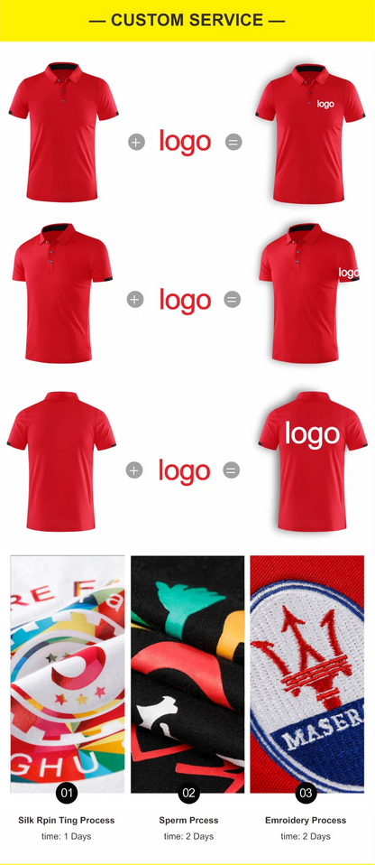 8 Colors Quick-Drying Breathable Sports Polo Shirt Custom Logo Print Embroidery Design Company Brand Tops S-4xl