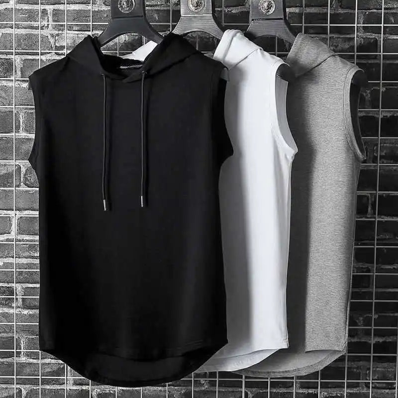 Solid Color 2023 Brand New Men's Tank Tops Vest Sleeveless Tees For Male Hooded Man Vests Tops Hip Hop Men Tank Top T shirt Badiee Stylez