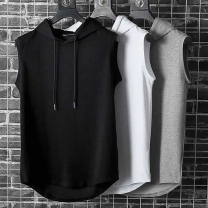 Solid Color 2025 Brand New Men's Tank Tops Vest Sleeveless Tees For Male Hooded Man Vests Tops Hip Hop Men Tank Top T shirt Mens