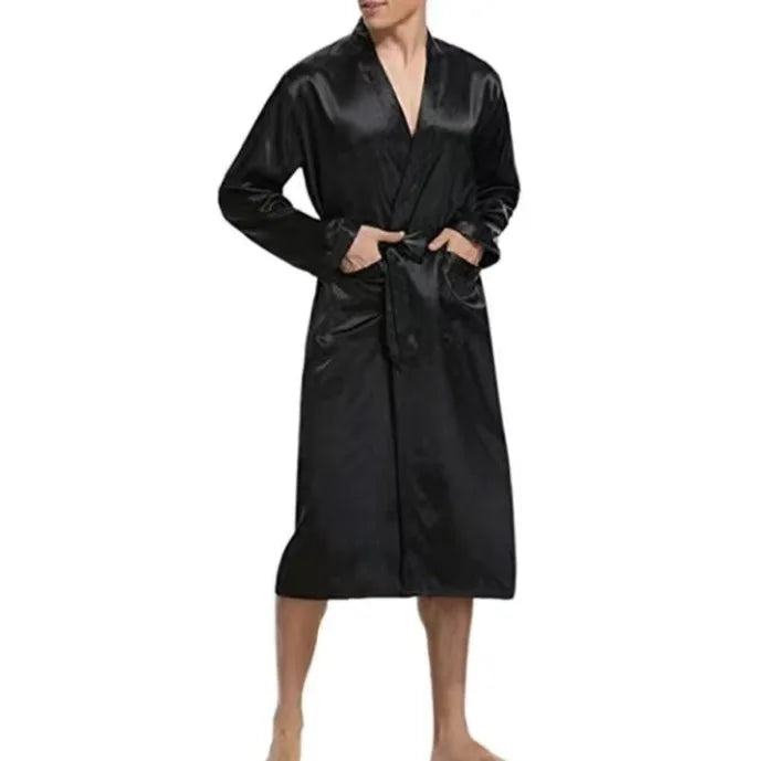 King And Queen Satin Robes Set Couple Couples Robes Mr. And Mrs. Kimono for Bride Kimonos Mr and Mrs Personalized Robes man -black