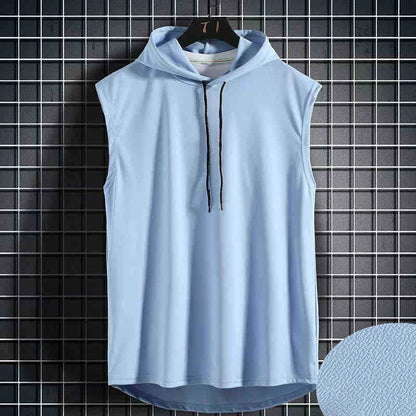 Gym Solid Color 2024 Brand New Men's Tank Tops Vest Sleeveless Tees For Male Hooded Man Vests Tops Hip Hop Men Tank Top T shirt