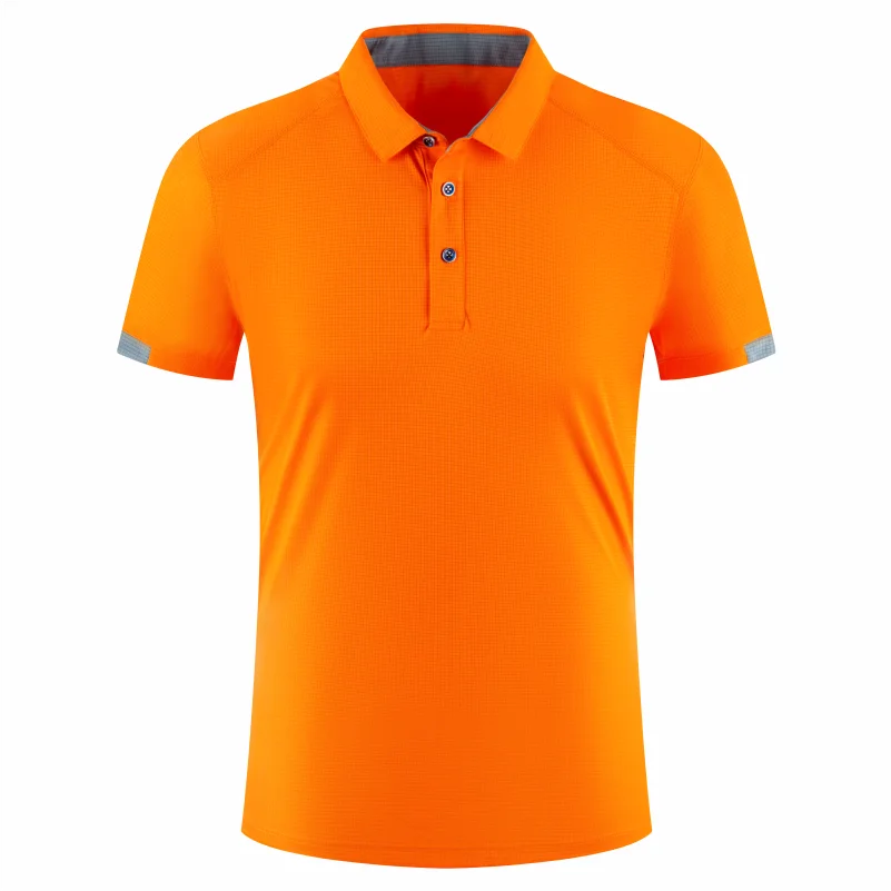 8 Colors Quick-Drying Breathable Sports Polo Shirt Custom Logo Print Embroidery Design Company Brand Tops S-4xl Orange