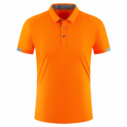 8 Colors Quick-Drying Breathable Sports Polo Shirt Custom Logo Print Embroidery Design Company Brand Tops S-4xl Orange