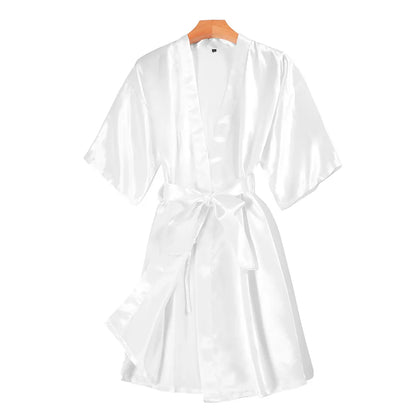 King And Queen Satin Robes Set Couple Couples Robes Mr. And Mrs. Kimono for Bride Kimonos Mr and Mrs Personalized Robes WHITE