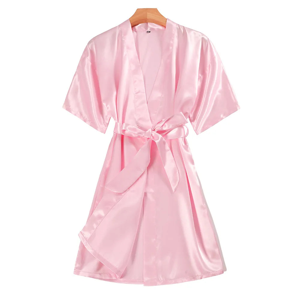 King And Queen Satin Robes Set Couple Couples Robes Mr. And Mrs. Kimono for Bride Kimonos Mr and Mrs Personalized Robes LIGHT PINK