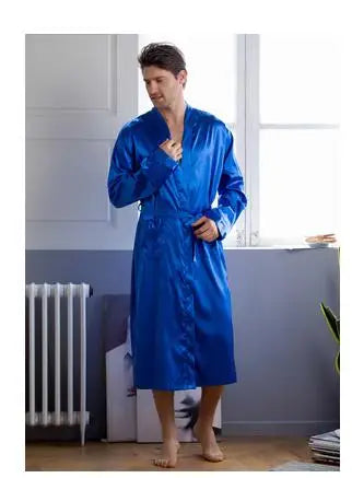 King And Queen Satin Robes Set Couple Couples Robes Mr. And Mrs. Kimono for Bride Kimonos Mr and Mrs Personalized Robes man-blue