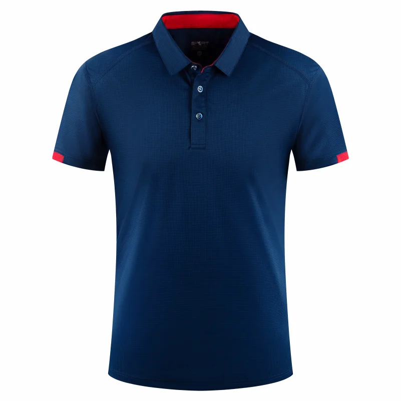 8 Colors Quick-Drying Breathable Sports Polo Shirt Custom Logo Print Embroidery Design Company Brand Tops S-4xl Navy blue