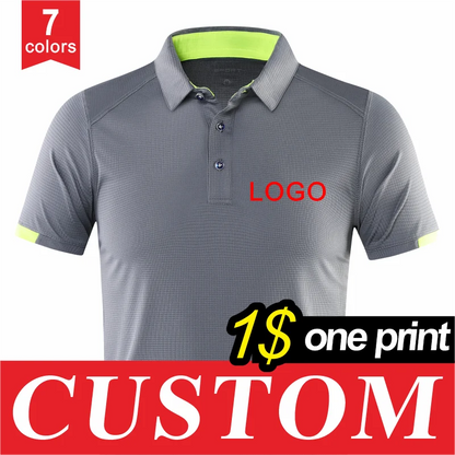 8 Colors Quick-Drying Breathable Sports Polo Shirt Custom Logo Print Embroidery Design Company Brand Tops S-4xl