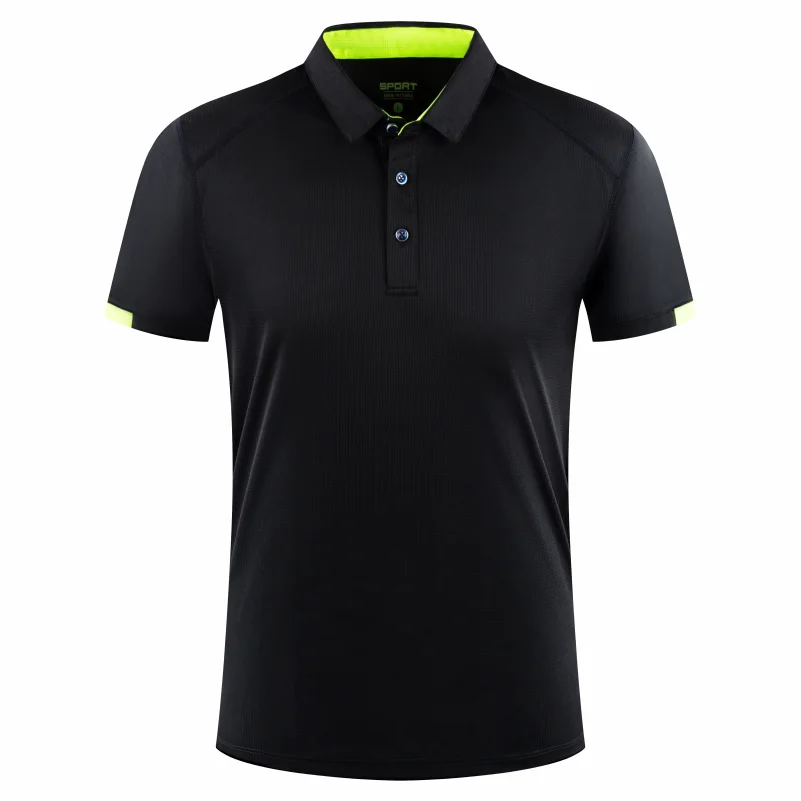 8 Colors Quick-Drying Breathable Sports Polo Shirt Custom Logo Print Embroidery Design Company Brand Tops S-4xl Black