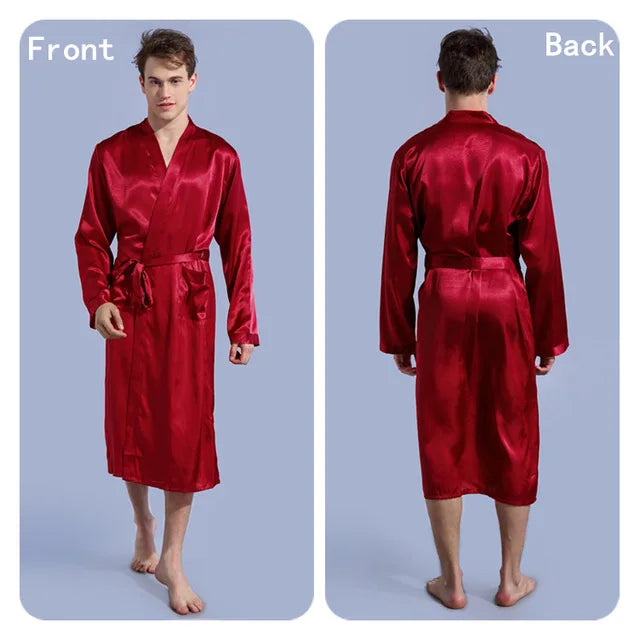 King And Queen Satin Robes Set Couple Couples Robes Mr. And Mrs. Kimono for Bride Kimonos Mr and Mrs Personalized Robes man-burgundy