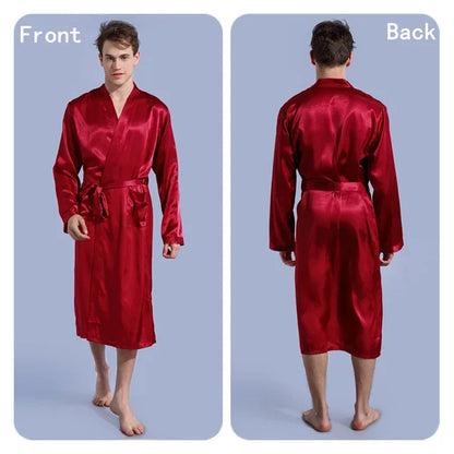 King And Queen Satin Robes Set Couple Couples Robes Mr. And Mrs. Kimono for Bride Kimonos Mr and Mrs Personalized Robes man-burgundy