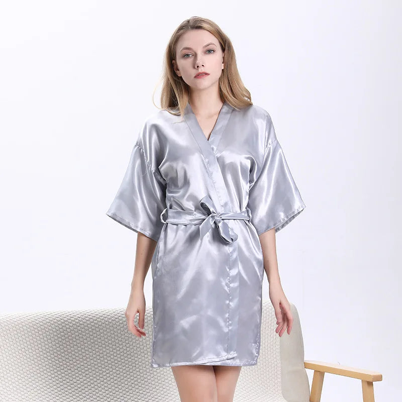King And Queen Satin Robes Set Couple Couples Robes Mr. And Mrs. Kimono for Bride Kimonos Mr and Mrs Personalized Robes Silver