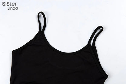 Sisterlinda Sexy Backless Sleeveless Black Playsuits Womens Elastic Soft Casual Wear Short Rompers Jog Sportswear Bodysuits 2020