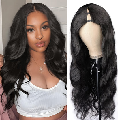 Body Wave V Part Wigs Human Hair 250% Density For Women Full Head Clip In Half Wig No Leave Out Body Wave Wig For Black Women Badiee Stylez