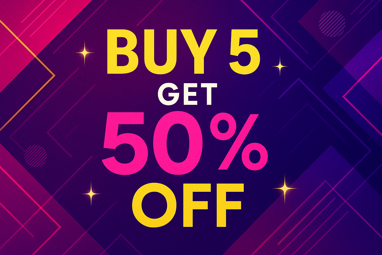 Buy 5 Get 50% OFF