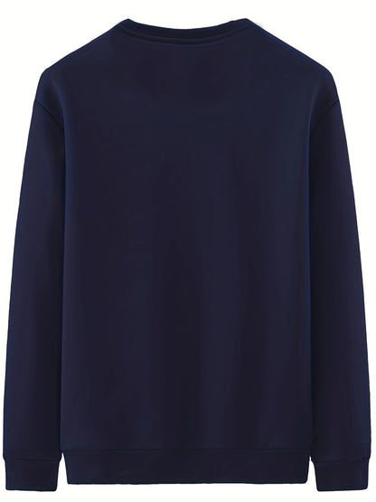 New Men's Casual Fashionable Solid Color Crew Neck Sweatshirts For Autumn And Winter Badiee Stylez