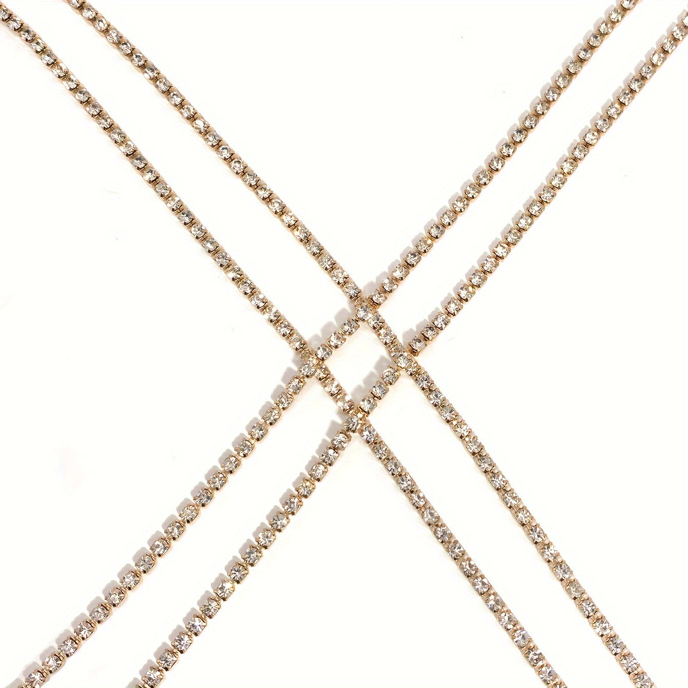 Luxury Cross Chest Chain Shiny Rhinestones Body Chain Jewelry Badiee Stylez