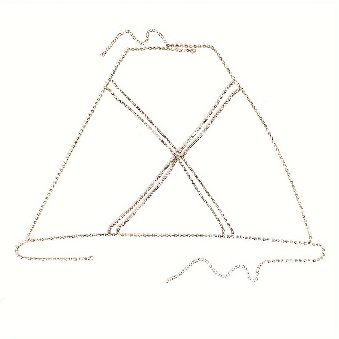 Luxury Cross Chest Chain Shiny Rhinestones Body Chain Jewelry Badiee Stylez