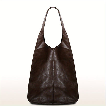 Retro Handmade Large Beach Tote Bag, High Capacity Zipper Shoulder Sling Bag with Fixed Straps, Solid Color Multifunctional Synthetic Handbag for, Beach Accessory | Retro Style Bag | Sturdy, Beach Bag Badiee Stylez